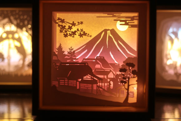 128 Fujisan Japan 3D SVG Shadow Box for Creative Campaigns