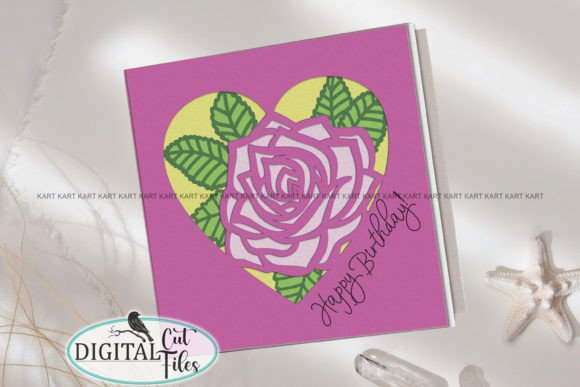 3D Layered Rose Birthday Card: A Versatile Graphic Design Asset for Crafts and Local Branding