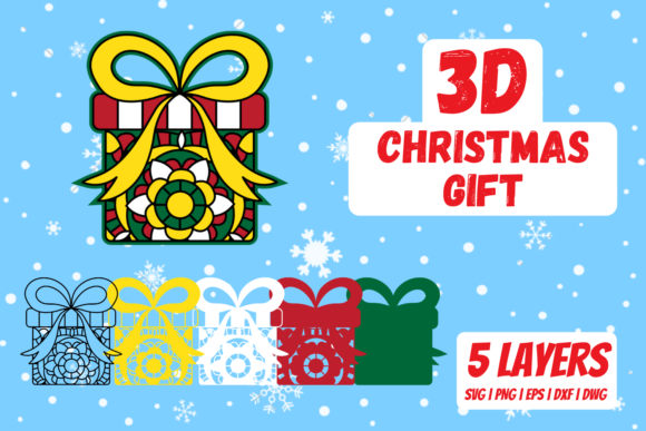 3D SVG Christmas Gift for Vibrant Holiday Branding