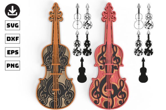 3D Violin SVG Design for Local Business Branding