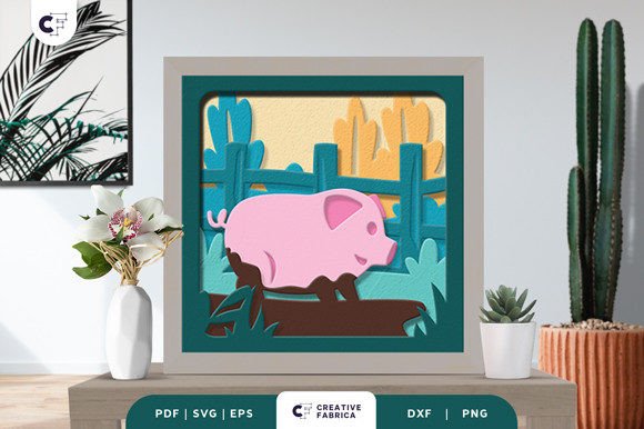 Baby Farm Animal 3D Shadow Box Paper Cut: A Spring-Themed SVG for Creative Projects