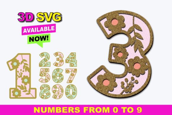 Boho Numbers 3D SVG Review for Commercial Design Use