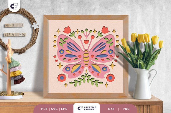 Butterfly Folk Art 3D SVG for Seasonal Crafting