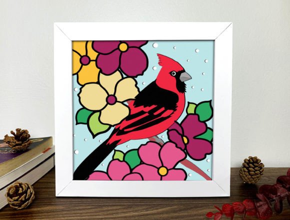 Cardinal Shadow Box 3D SVG Design Review for Real Crafting