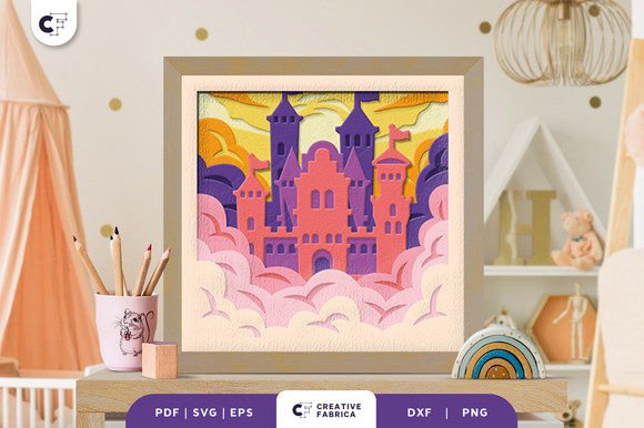 Castle 3D Layered Paper Cut SVG: A Stylish Design Asset for Baby Content