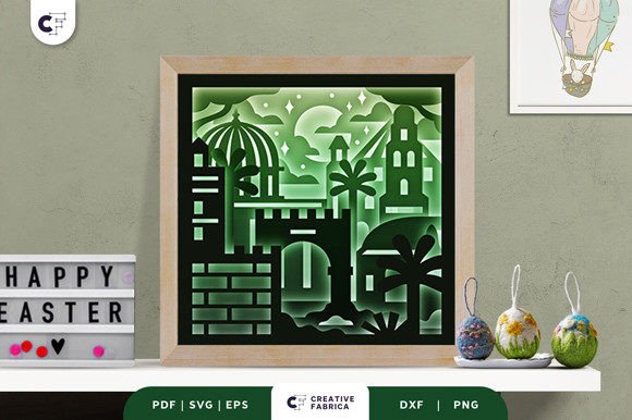 City of Jerusalem 3D Shadow Box Paper – A Versatile Easter SVG for Content Creators