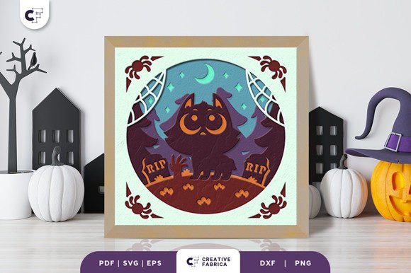 Cute Halloween 3D SVG Shadow Box for Creative Makers