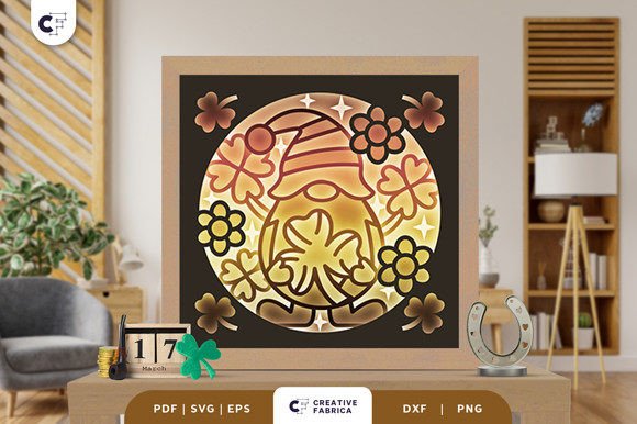 Decorative Gnome 3D Shadow Box for Holiday Branding