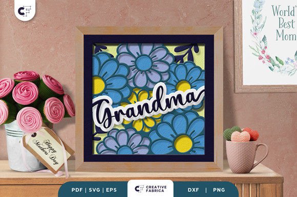 Floral Grandma 3D SVG for Holiday-Themed Website Design