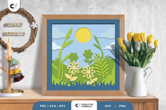 Floral Meadow 3D SVG for Seasonal Design Projects