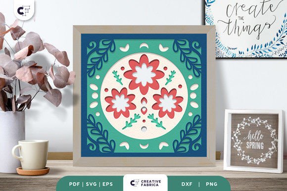 Folk Art Floral 3D SVG for Seasonal Design Projects