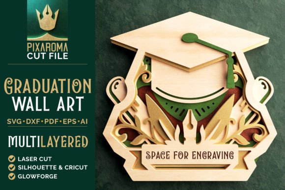 Graduation Cap Wall Art 3D Layered SVG Review for Real Projects