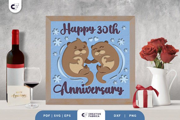 Happy Wedding Anniversary 3D Shadow Box: A Versatile SVG for Anniversaries