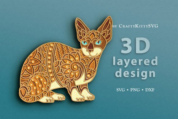 Laser-Cut Sphynx Cat SVG for Wall Decor and Branding