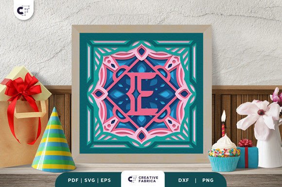 Letter E Alphabet 3D Papercut Shadow Box Review for Embroidery Projects