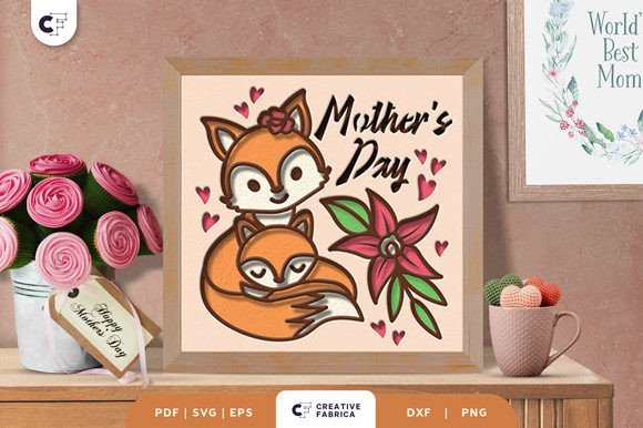 Mama and Baby Fox 3D Shadow Box Review for Real Projects