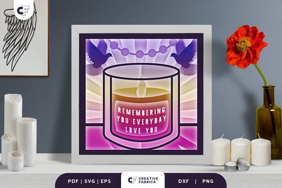 Memory Candle 3D SVG for People-Focused Content