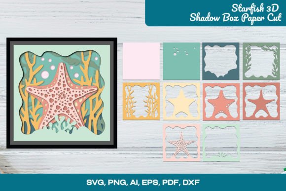 Starfish 3D Shadow Box SVG Design for Handmade Creations